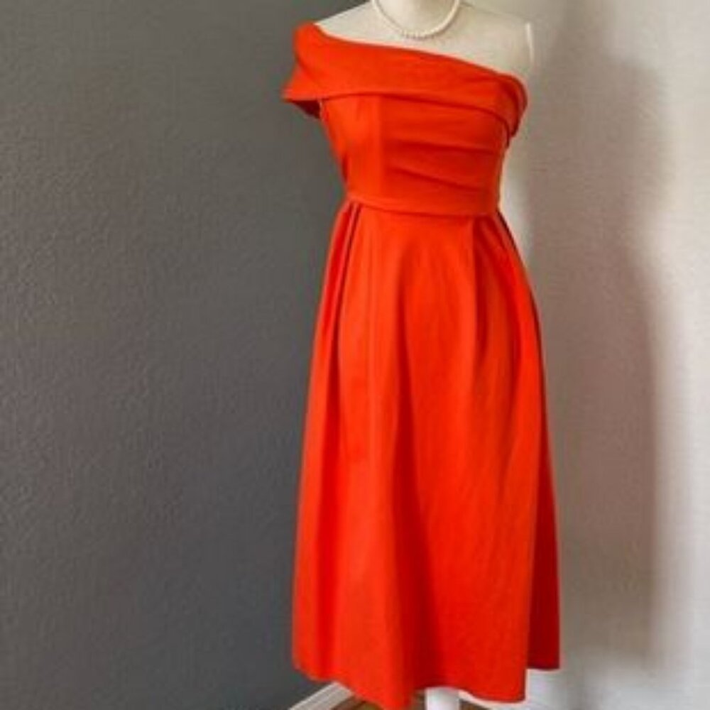Top Shop Orange One Shoulder Dress